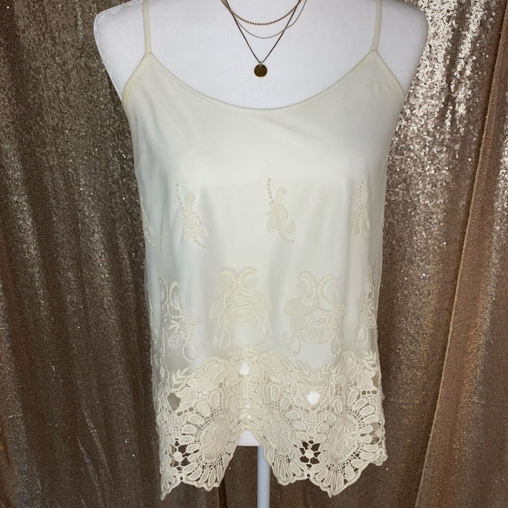 Knit laced tank top